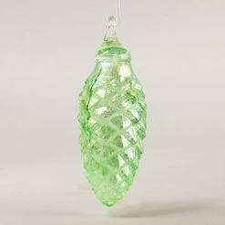 Vintage Pinecone Holly Green Luster Pinecones